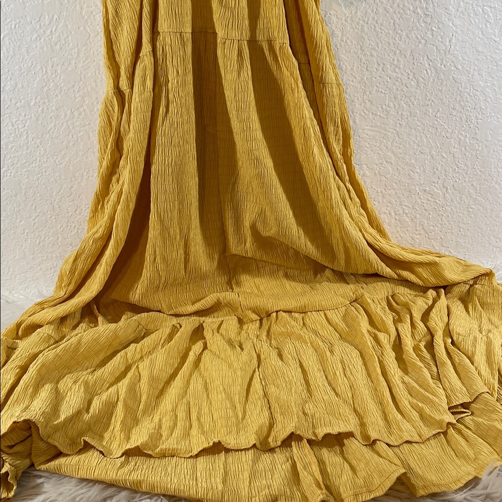 SUNNOW Women's Summer Maxi Dress Flowy Loose Fit V-Neck Tiered Yellow Size M NEW - Picture 8 of 14